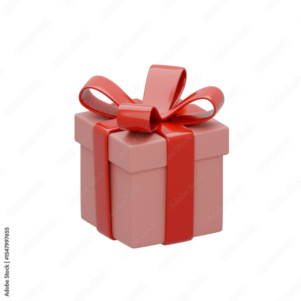 Obraz premium 3d red gift box