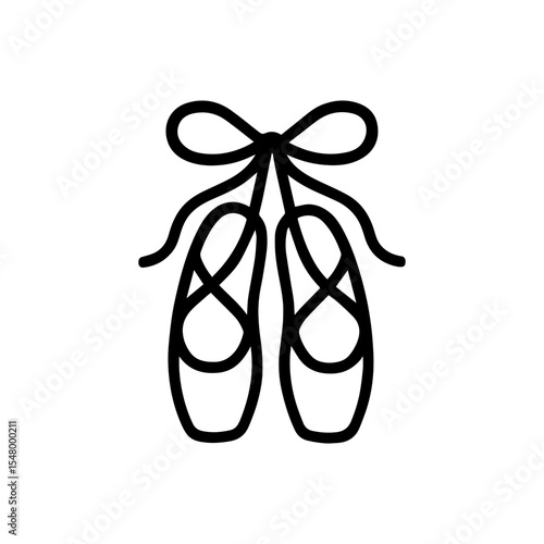 Ballet shoe pair icon with transparent background symbolizing dance, elegance, and classical performance art
