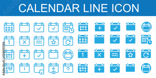 Calendar icon set. calendar planner icons for app, website, ui. reminder organizer event signs. business plan schedule. vector symbol on transparent background. 