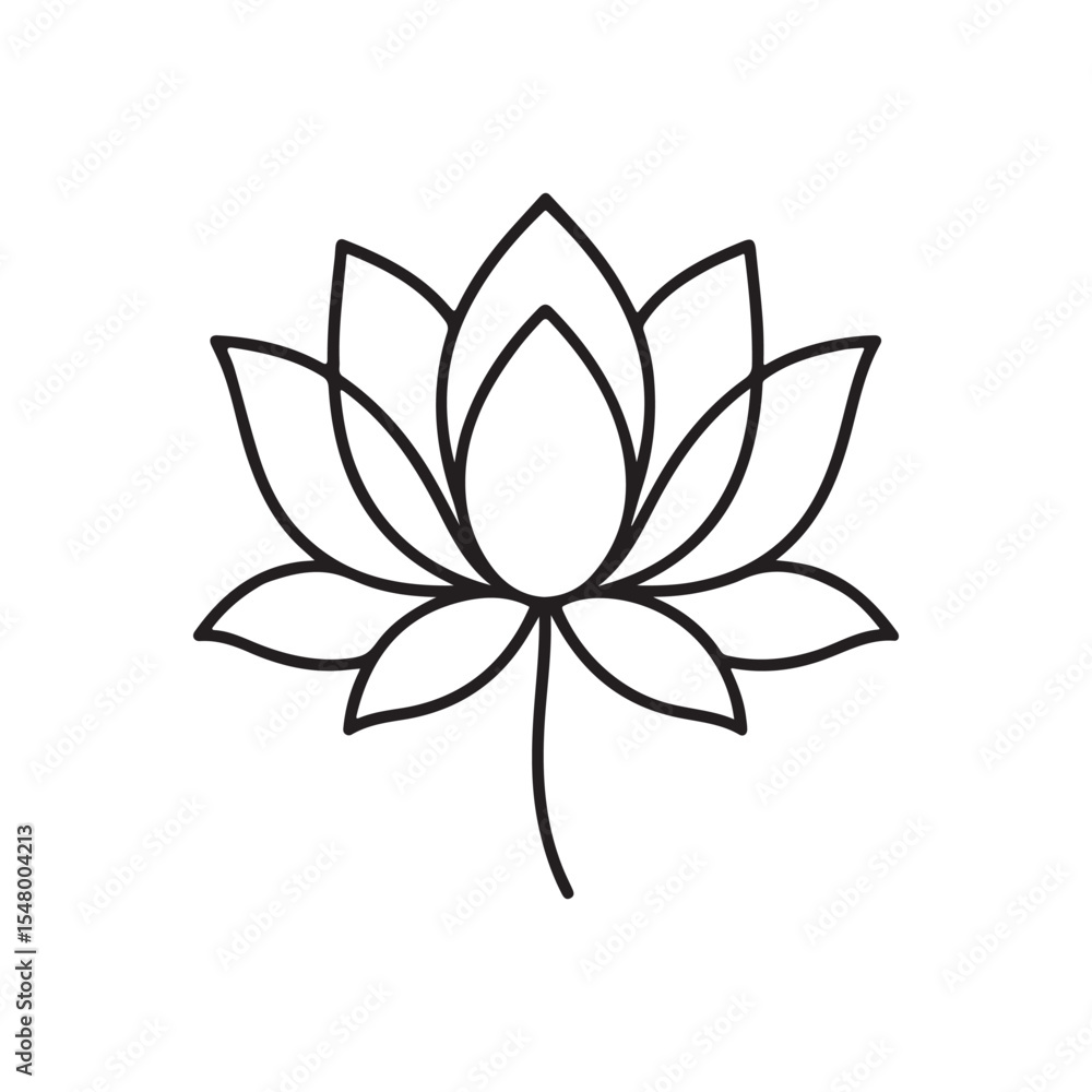 Elegant Lotus Outline Vector Illustration Elegant Lotus Outline Vector Illustration