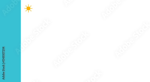 Bright sun illustration with turquoise background for summer theme  