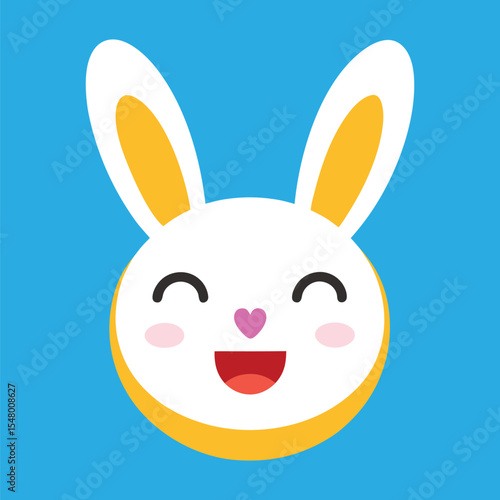 Smiling Emoticon with Bunny Ears