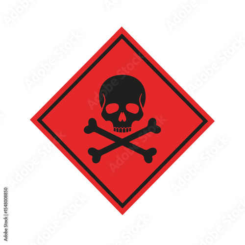 Danger or warning for Dangerous and Highly Toxic Chemical Symbol Sign, Isolated with white background label