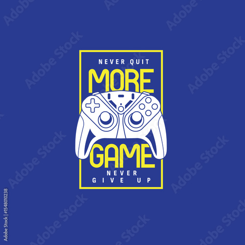 MOre Game Never Quit game pad vector graphic