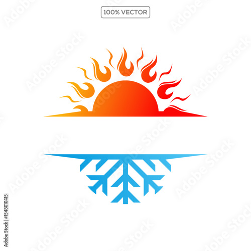 heating and cooling logo design vector template illustration 03