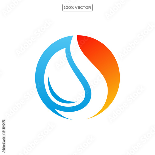 heating and cooling logo design vector template illustration 04