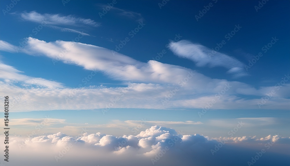Obraz premium ethereal sky with tranquil wisps of cloud formation during daylight hours