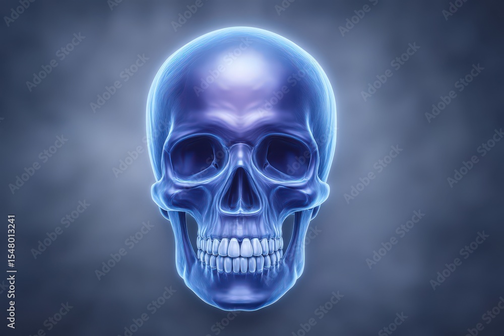 Intricate digital rendering of a human skull showcasing anatomical details with a mesmerizing blue glow against a dark foggy background emphasizing the beauty of human anatomy and artful design Intricate digital rendering of a human skull showcasing anatomical details with a mesmerizing blue glow against a dark foggy background emphasizing the beauty of human anatomy and artful design