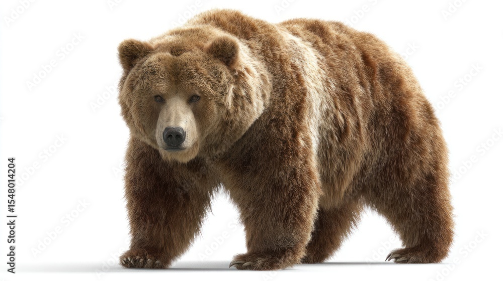 Fototapeta premium Grizzly bear, full body, facing forward