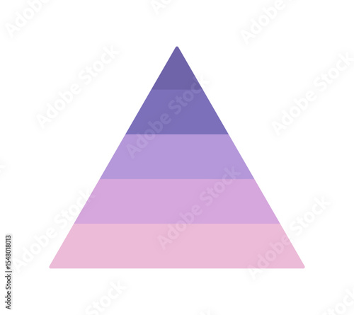 五分割した三角形の図形 -ピラミッド型の シンプルな5色のインフォグラフィックのテンプレート