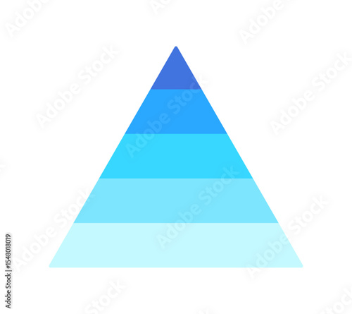 五分割した三角形の図形 -ピラミッド型の シンプルな5色のインフォグラフィックのテンプレート