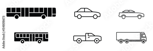 Car icon set. Car icon editable vector. Car icon on white background
