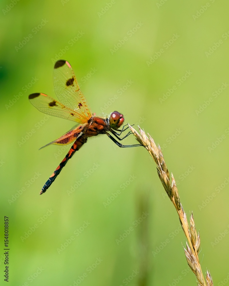 Dragonfly on Grass Stem Dragonfly on Grass Stem