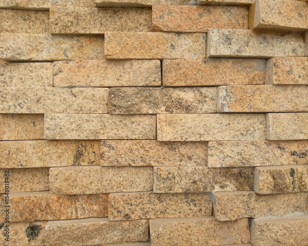 Obraz premium Natural Stone Wall Texture Beige Granite Cladding Background