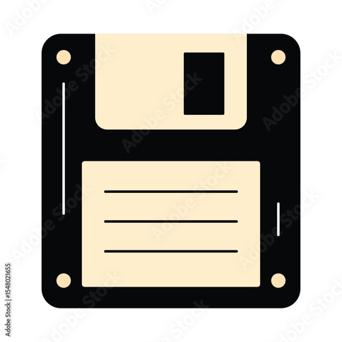 Floppy Disk Vector Illustration Retro Data Storage