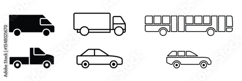 Car transport icon. Car symbols. Car icon editable vector, isolated on white background
