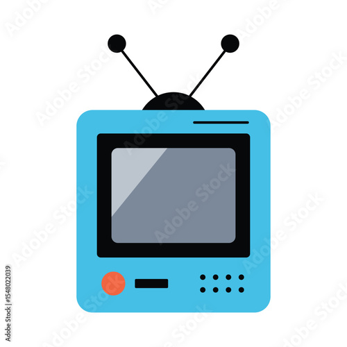 Retro Old TV Vector Illustration Vintage Television Set