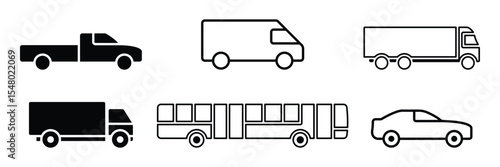 Car transport icon. Car symbols. Car icon editable vector, isolated on white background