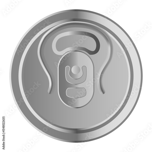 Φωτογραφία Realistic metallic top of a beverage can featuring a convenient ring pull openin