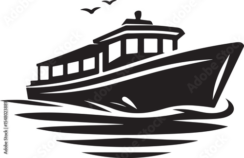 vector illustration of a boat silhouette 