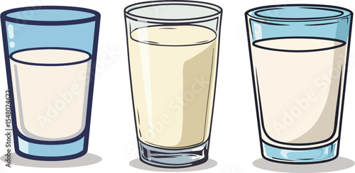 Cartoon illustration of a glass of milk

