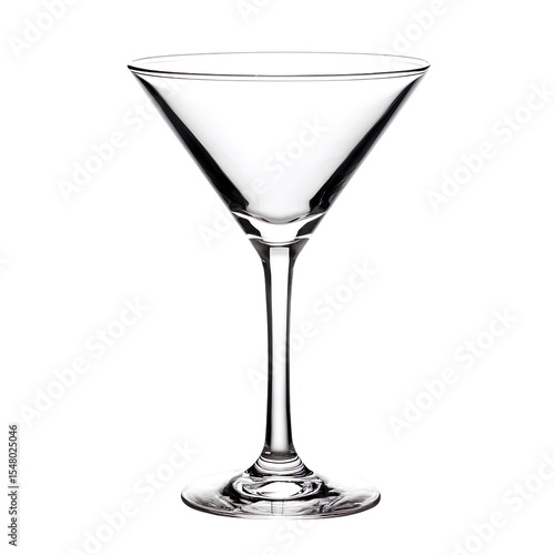 empty martini glass isolated on transparent background