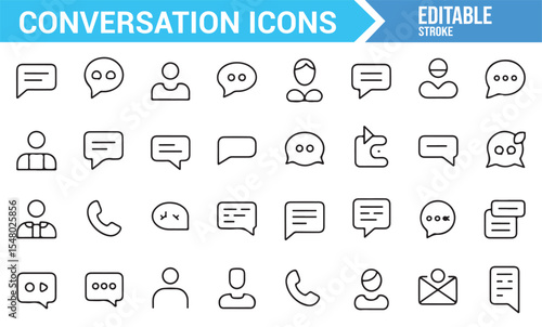 Icons Representing Different Aspects of Digital Conversations