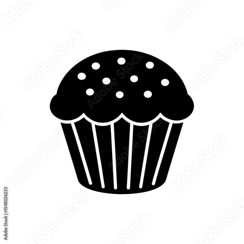 Muffin Icon Vector with Flat and Clean Isolated Design