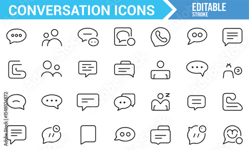 Variety of Conversation Bubbles and Chat Icons for Messaging