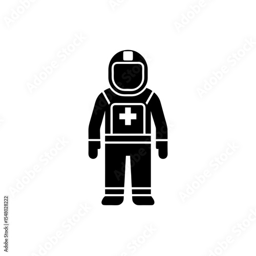 Space Suit Life Support Icon Vector with Flat and Clean Isolated Look