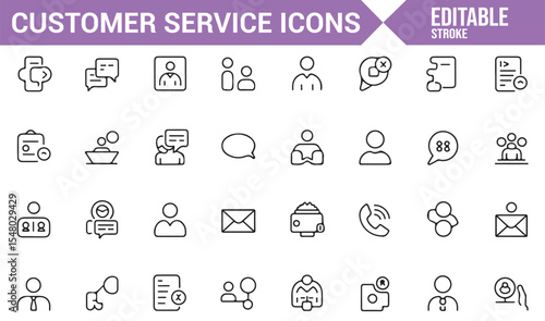 Icons for Customer Care and Service Assistance Representing Communication