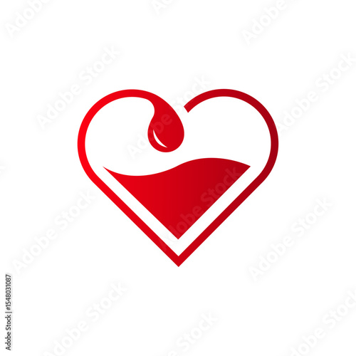 Red Heart Blood Donation Icon Love, Life, Giving, Health