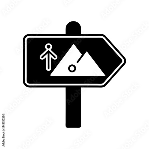 Trailhead Information Board Icon Vector with Flat and Clean Design