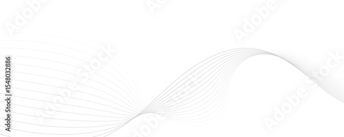 Gray wave curve lines abstract background with flowing particles. Digital energy waves technology concept. Modern backdrop design for business, presentation, banner.