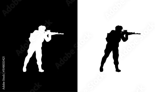 solider silhouette vector illustration, saluting man silhouette, illustration vector of saluting man, saluting man icon, saluting man symbol, black vector design of saluting man, solider, gun,