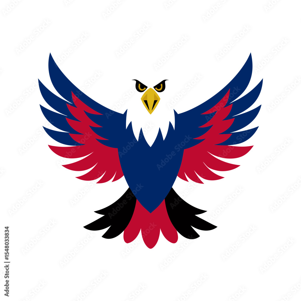 Obraz premium bald eagle with wings spread wide vector art
