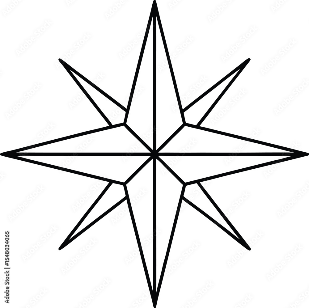 Obraz premium christmas star icon line art vector illustration on transparent background