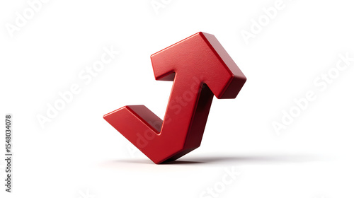 A bold, three-dimensional red arrow pointing upwards, symbolizing growth and progress. Free Download A bold, three-dimensional red arrow pointing upwards, symbolizing growth and progress. - GFXLoad