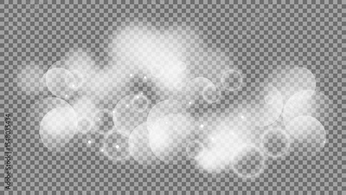Bokeh circles on transparent background