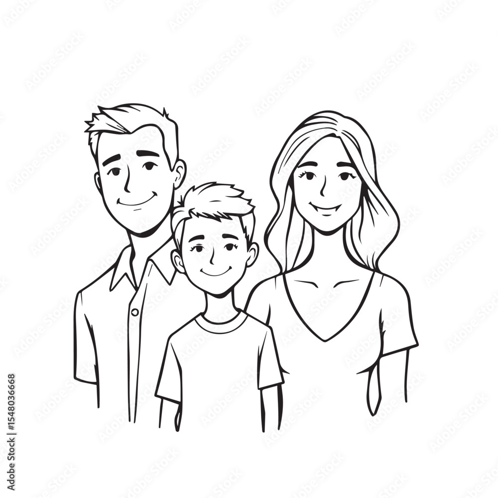 Happy family portrait of a mother father and son Happy family portrait of a mother father and son