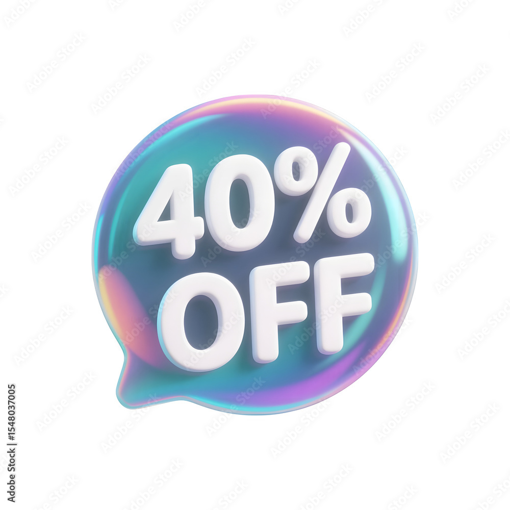 Holographic bubble speech 40 percent off sale discount Holographic bubble speech 40 percent off sale discount