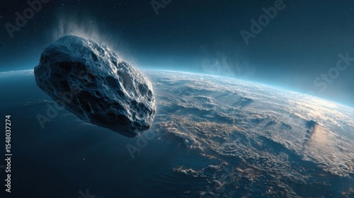 Fototapeta Naklejka Na Ścianę i Meble -  Asteroid threat to earth visual