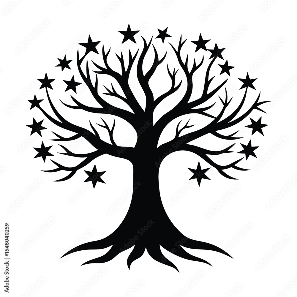 Obraz premium Enchanted tree silhouette