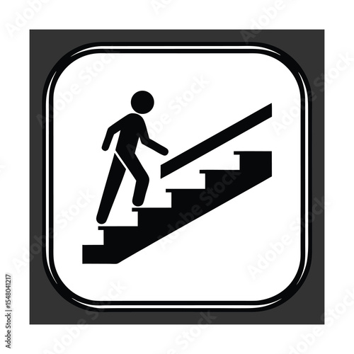 Person Walking Up Stairs Icon