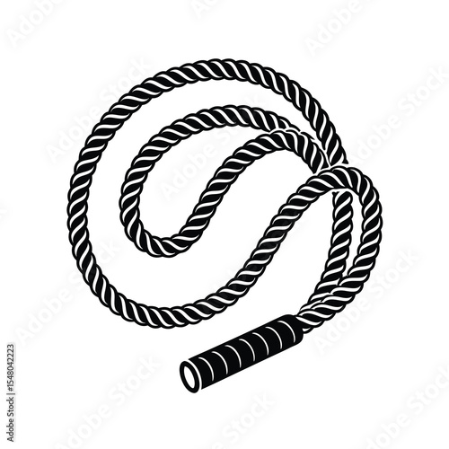 Black and White Jumping Rope Icon
