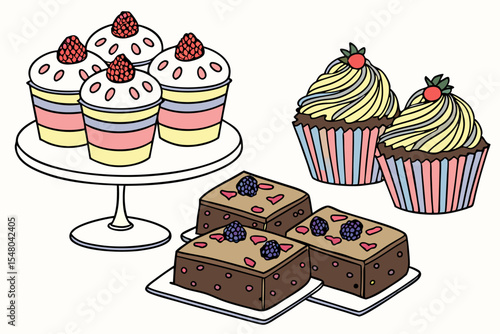 Delicious cupcakes cheesecakes and other desserts