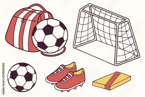Soccer gear vector graphics balls cleats and more