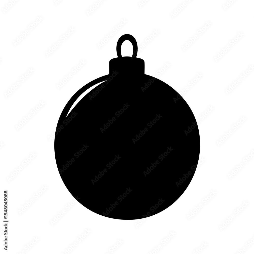 Christmas ball silhouette vector, Silhouette of christmas ornament vector illustration Christmas ball silhouette vector, Silhouette of christmas ornament vector illustration