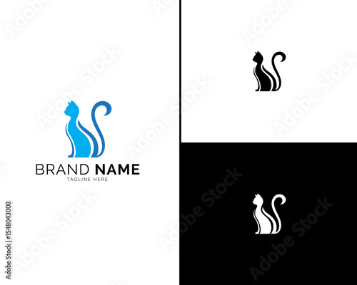 Stylish Cat Logo Set in Three Elegant Color Options. Modern, Minimalist Design Perfect for Brand Identity, Pet Shops, Fashion Brands, and Elegant Lifestyle Product Logos.

