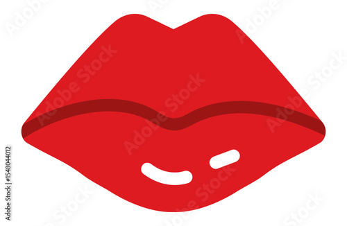 Cartoon drawing featuring red lips slightly parted, expressing various emotions against a clean white background, perfect for concepts related to beauty, fashion, and cosmetics